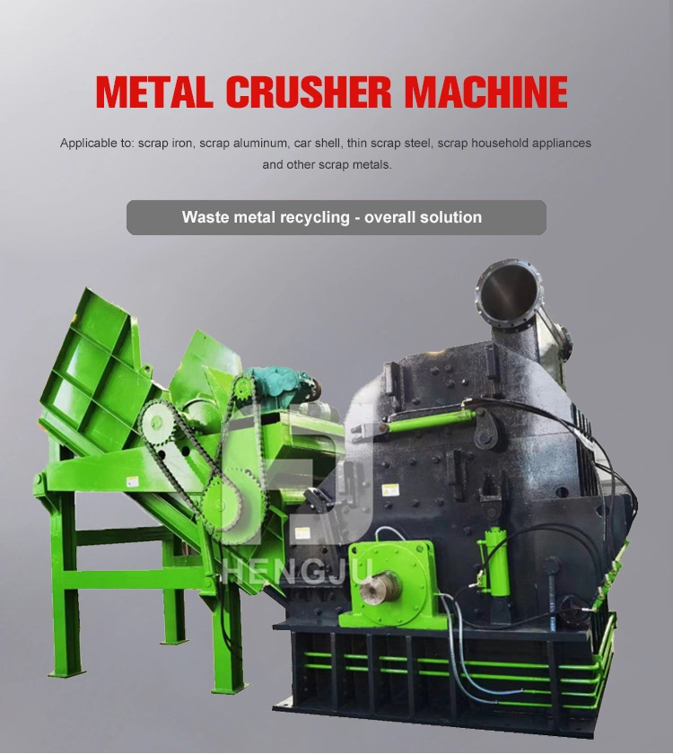 Large Output Scrap Steel Iron Metal Plat Crusher Waste Vertical Shredder Copper Aluminum Recycling Machine