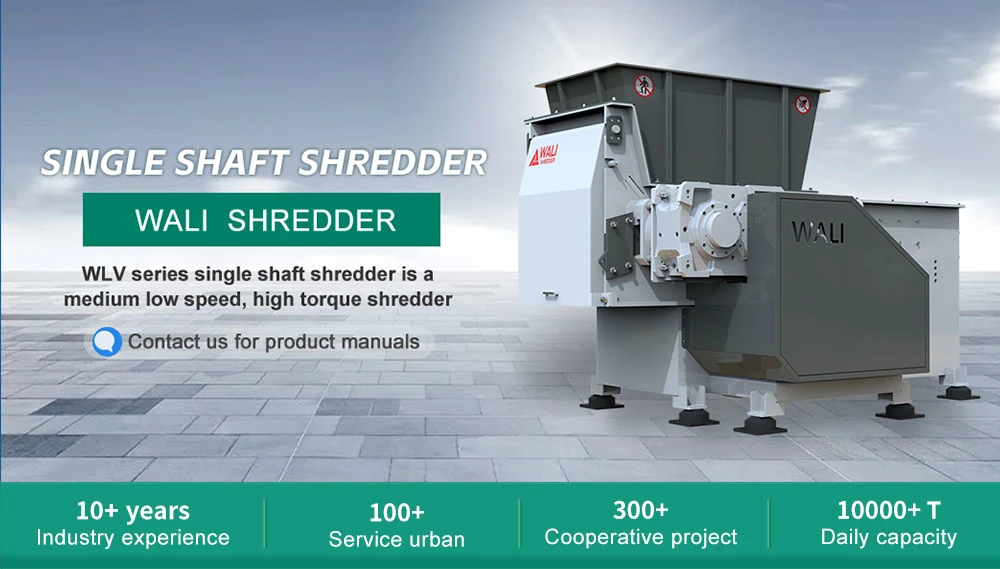 Durable Sinlge Shaft Plastic Rubber Carton Film Shredder Machine High Safety Factor